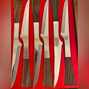 Stainless Steel Steak Knife Set with Red Handles New burnco steak knives